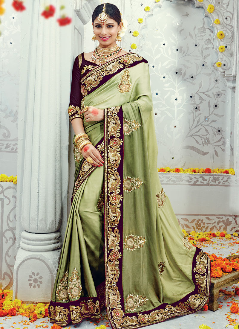 saree style for pear shaped body