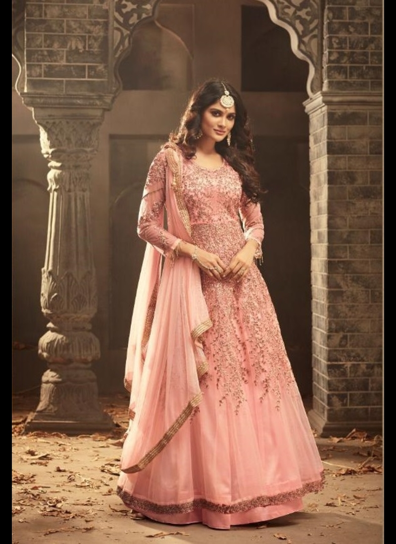 baby pink anarkali