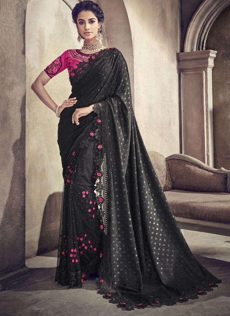 designer party wear black sarees