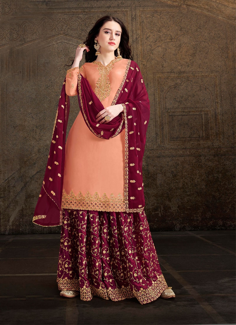 embroidery sharara suit
